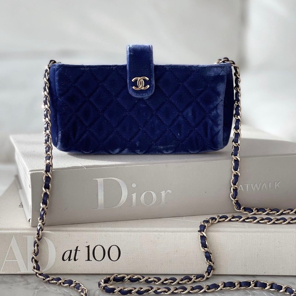 Chanel mini velvet cross body bag